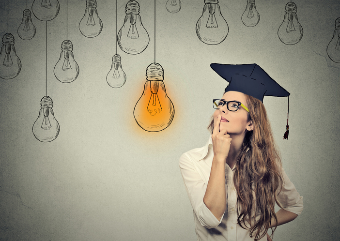 Student choosing a college major